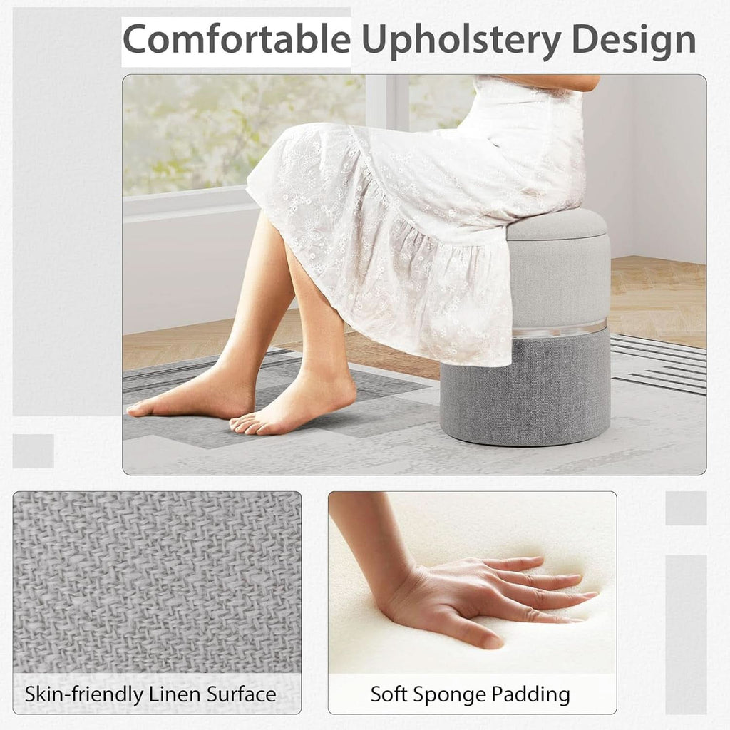 Gray Nesting Storage Ottomans With Hidden Capacity