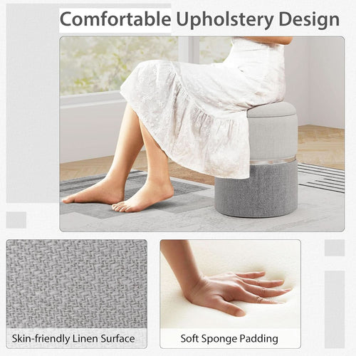 Gray Nesting Storage Ottomans With Hidden Capacity